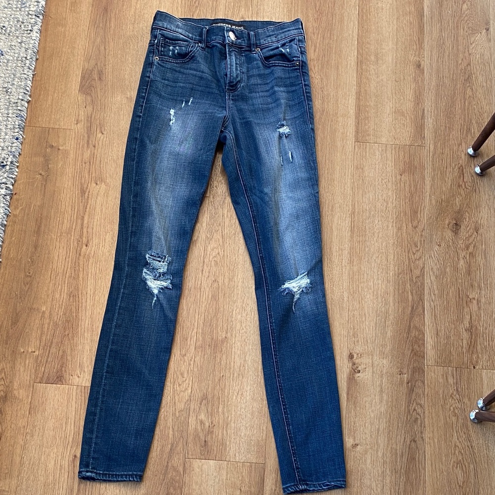 Express Distressed Blue Jeans